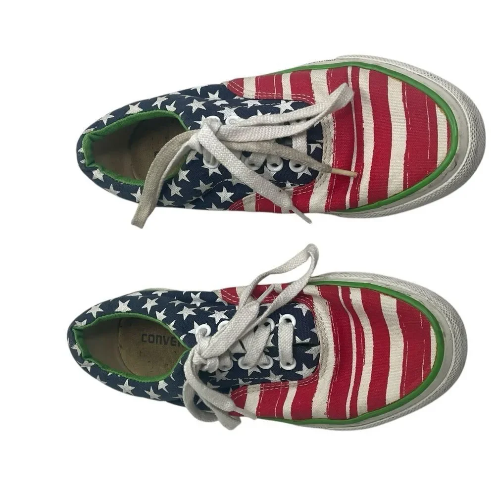 Made In USA Converse All Star American Flag Low Tops Men 5.5 Women 7.5 Sneakers